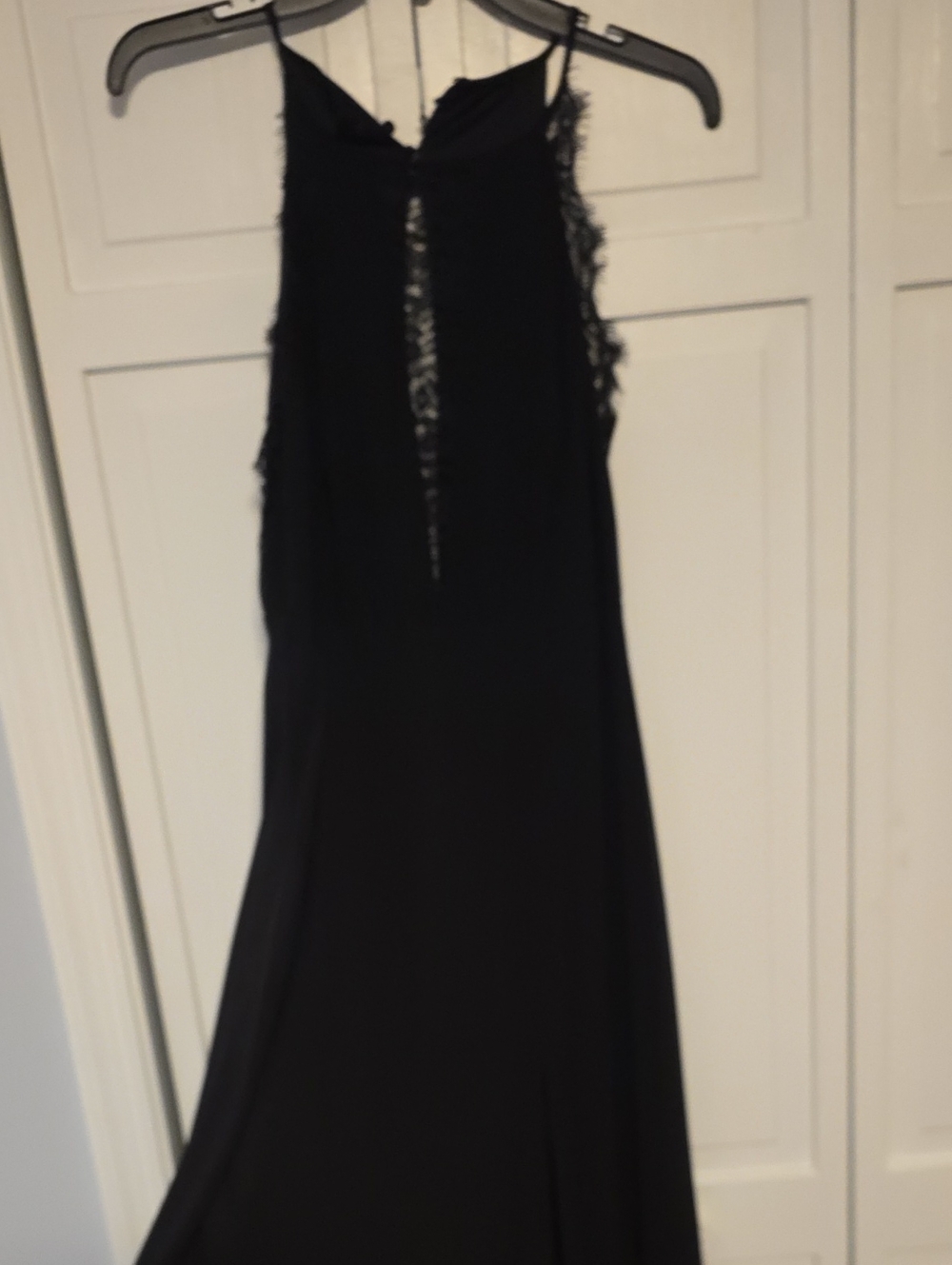 Lulu's Black Strapless Lace-Trim Gown